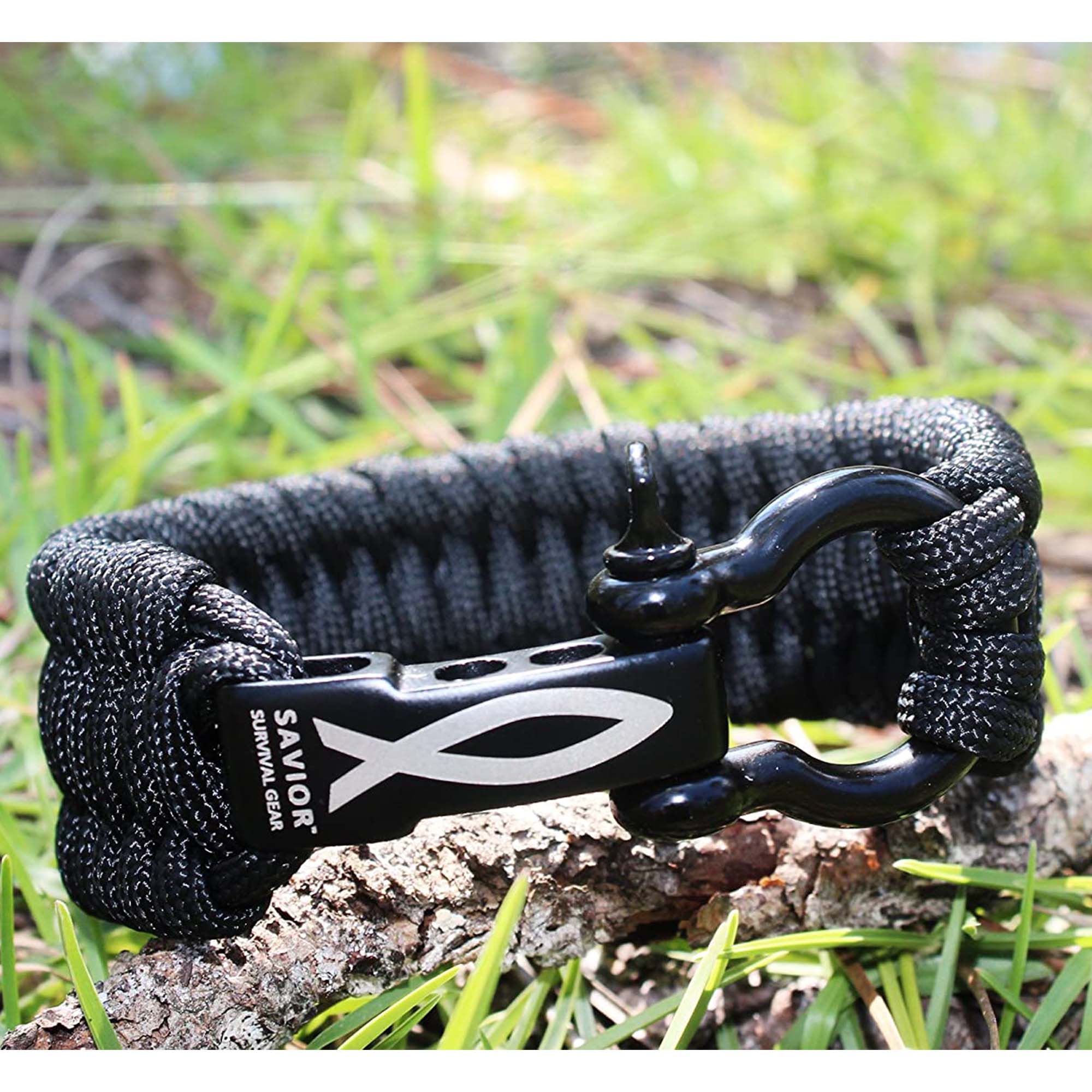 Paracord Bracelet  Black 10″ – Savior Survival Gear